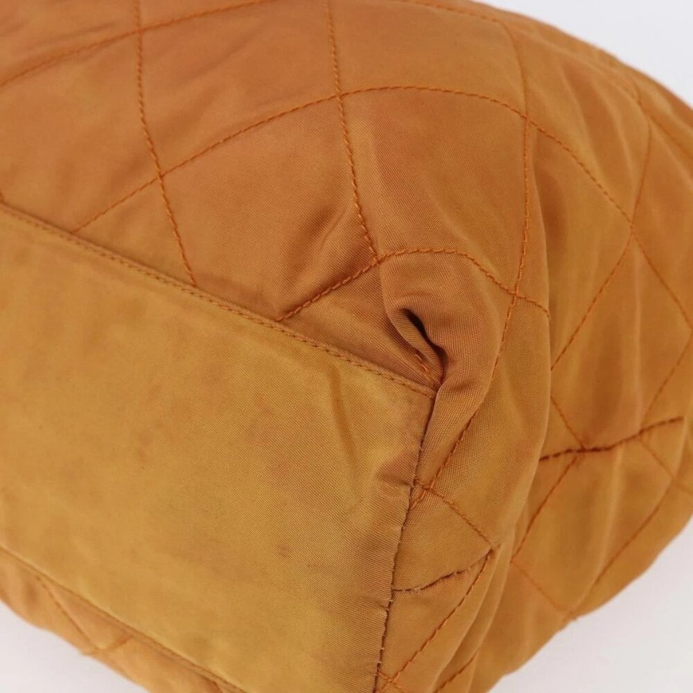 PRADA Chain Shoulder Bag Nylon Orange Gold - Picture 3 of 16